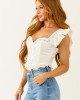 Ivory and Powder Blue Embroidered Corset Style Top