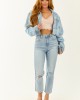 Cello Light Wash Stretchy Distressed Straight Jeans Cello Light Wash Stretchy Distressed Straight Jeans