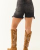 Judy Blue Stretchy Black Wash Cut Off Dad Shorts