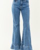 Special A Tummy Control Ruffle Flare Stretchy Jeans