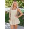 Beige Sleeveless Faux Button Down Mini Dress