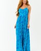 Cobalt Tropical Print Sleeveless Maxi Dress