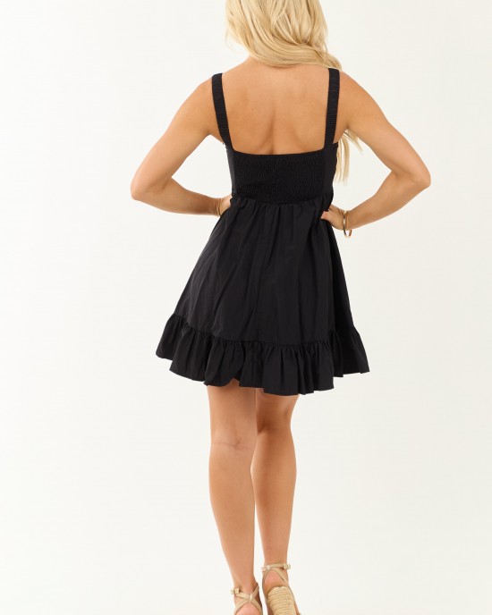 Black Sleeveless Sweetheart Neck Mini Dress Black Sleeveless Sweetheart Neck Mini Dress