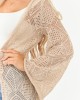Almond Tie Front Flare Sleeve Knit Duster Cardigan