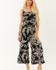 Black Leaf Print Cami Top and Wide Leg Pant Set Black Leaf Print Cami Top and Wide Leg Pant Set