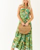 Kiwi Tropical Print Halter Front Tie Jumpsuit Kiwi Tropical Print Halter Front Tie Jumpsuit