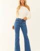 Special A Medium Dark Wash Tummy Control Flare Jeans