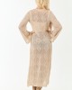 Almond Tie Front Flare Sleeve Knit Duster Cardigan