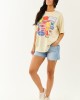 Almond Fruit Sticker Graphic Distressed Cotton Tee Almond Fruit Sticker Graphic Distressed Cotton Tee