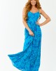 Cobalt Tropical Print Sleeveless Maxi Dress