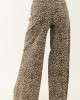 Saige Sepia Leopard Tummy Control Stretchy Wide Jeans