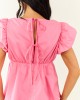 Lovelo Bubblegum Short Puff Sleeve Cotton Top