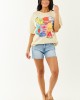 Almond Fruit Sticker Graphic Distressed Cotton Tee Almond Fruit Sticker Graphic Distressed Cotton Tee