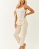 Risen Ivory High Rise Cuffed Stretchy Barrel Jeans Risen Ivory High Rise Cuffed Stretchy Barrel Jeans