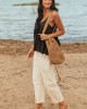 Risen Ivory High Rise Cuffed Stretchy Barrel Jeans Risen Ivory High Rise Cuffed Stretchy Barrel Jeans