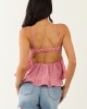 Ruby Gingham Sweetheart Babydoll Cotton Cami Top Ruby Gingham Sweetheart Babydoll Cotton Cami Top
