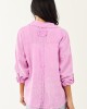 Orchid Washed Double Gauze Cotton Button Down Top