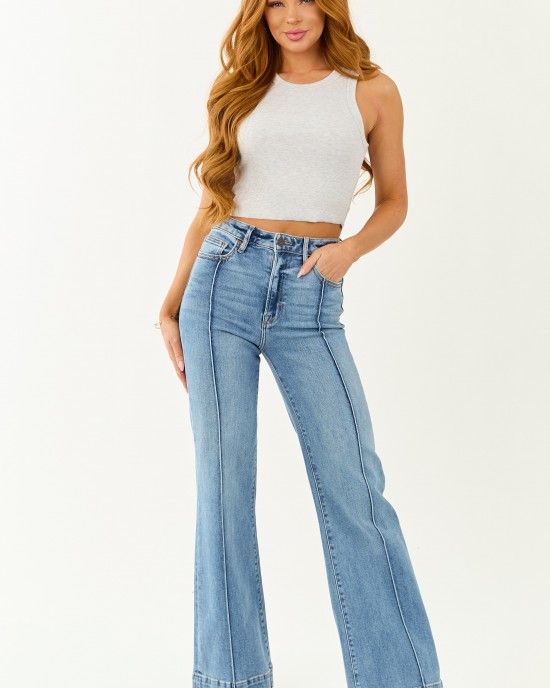 Hidden Medium Wash Bootcut High Rise Stretchy Jeans