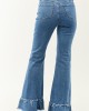 Special A Tummy Control Ruffle Flare Stretchy Jeans