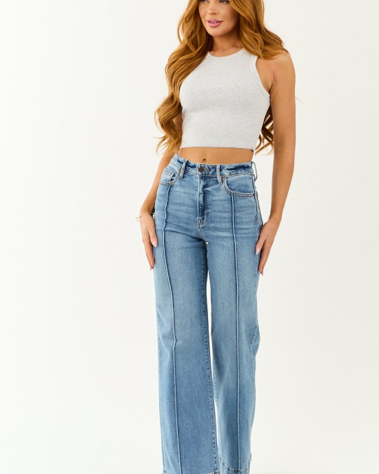 Hidden Medium Wash Bootcut High Rise Stretchy Jeans