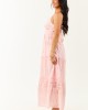 Carnation Floral Eyelet Sleeveless Cotton Maxi Dress