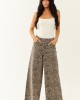 Saige Sepia Leopard Tummy Control Stretchy Wide Jeans