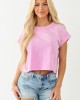 Orchid Soft Washed Cotton Short Sleeve Top