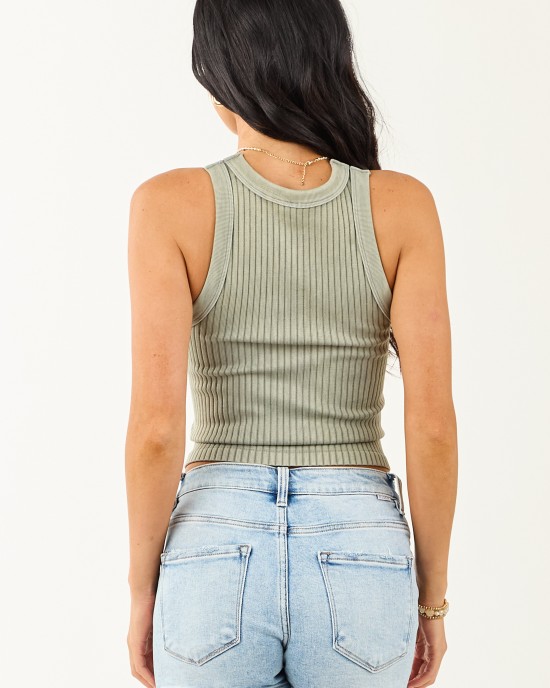 Juniper Ribbed Stretchy Knit Washed Tank Top Juniper Ribbed Stretchy Knit Washed Tank Top