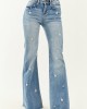 Mica Denim Medium Wash Stretchy Star Flare Jeans Mica Denim Medium Wash Stretchy Star Flare Jeans