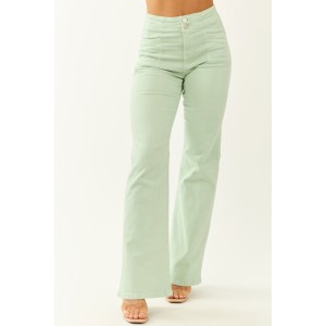 Mica Denim Seafoam High Rise Stretchy Flare Jeans