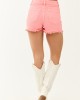 Risen Punch Tummy Control Stretchy Frayed Hem Shorts