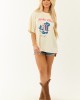 Cream Western Graphic Oversized Short Sleeve Top