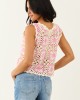 Ivory and Bubblegum Crochet Granny Square Tank Top Ivory and Bubblegum Crochet Granny Square Tank Top