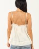 Cream Square Neck Ruffle Trim Tank Top Cream Square Neck Ruffle Trim Tank Top