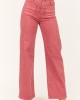Risen Dark Coral Patch Pocket Wide Leg Jeans Risen Dark Coral Patch Pocket Wide Leg Jeans