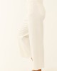 Off White Stretchy Denim Straight Patch Pocket Jeans