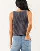 Washed Charcoal Button Down Sweater Knit Vest Washed Charcoal Button Down Sweater Knit Vest