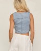 Medium Mineral Wash Denim Button Down Vest