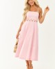 Carnation Rickrack Cutout Waist Cotton Midi Dress
