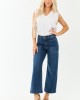 Dark Wash Stretchy Wide Leg Utility Jeans