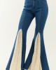 Medium Wash Super Flare Lace Hem Stretchy Jeans Medium Wash Super Flare Lace Hem Stretchy Jeans