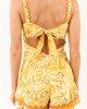Buttercream Abstract Print Rickrack Sleeveless Romper Buttercream Abstract Print Rickrack Sleeveless Romper