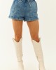 Saige Medium Wash High Rise Stretchy Denim Shorts Saige Medium Wash High Rise Stretchy Denim Shorts