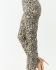 Cream Leopard Print Straight Leg High Rise Jeans