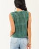 Pine Acid Wash Open Knit Cropped Tank Top