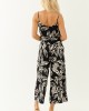 Black Leaf Print Cami Top and Wide Leg Pant Set Black Leaf Print Cami Top and Wide Leg Pant Set