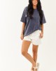 Spruce Acid Wash Relaxed Cotton Short Sleeve Top