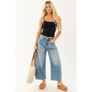 Signature 8 Medium Wash High Rise Barrel Jeans