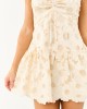 Vanilla Embroidered Flower V Neck Mini Dress Vanilla Embroidered Flower V Neck Mini Dress