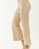 Beige Stretchy Acid Wash Bootcut Jeans